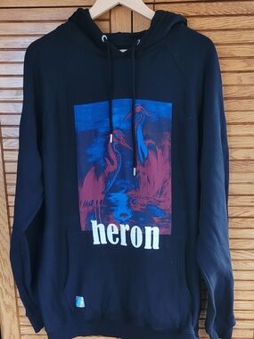 Heron Preston Black Hoodie with Blue and Purple  Graphic